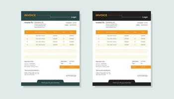 Corporate invoice design template . Pro vector .