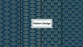Vector geometric seamless pattern design set . Pro Vector .