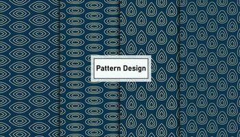 Vector geometric seamless pattern design set . Pro Vector .