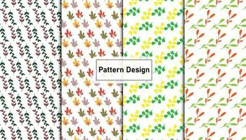 Vector floral leaves pattern design set . Pro Vector .