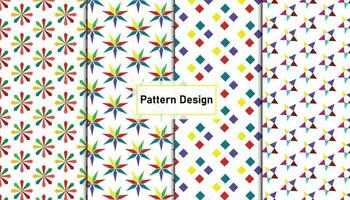 Colorful geometric pattern design set . Pro Vector .