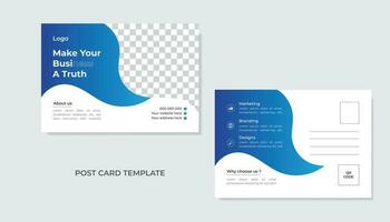 Corporate postcard design template . Pro Vector .