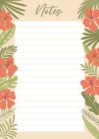 Tropical summer notes concept vector