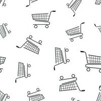 Shopping cart seamless pattern background. Business concept vector illustration. Cart symbol pattern.