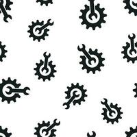 Service tools gear seamless pattern background. Business concept vector illustration. Cogwheel with wrench symbol pattern.