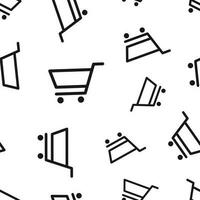 Shopping cart seamless pattern background. Business concept vector illustration. Cart symbol pattern.