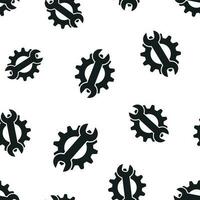 Service tools gear seamless pattern background. Business concept vector illustration. Cogwheel with wrench symbol pattern.