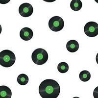 Vinyl disk seamless pattern background. Business concept vector illustration. Music disk sound record symbol pattern.