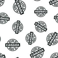 Made in Canada stamp seamless pattern background. Business flat vector illustration. Manufactured in Canada symbol pattern.