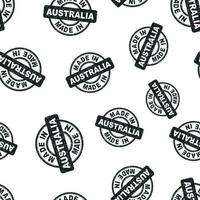 Made in Australia stamp seamless pattern background. Business flat vector illustration. Manufactured in Australia symbol pattern.