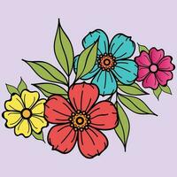 Beautiful realistic hand-drawn artistic floral vintage bouquet composition decorative sketch vector