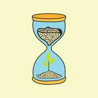 hourglass sand timer flat style vector