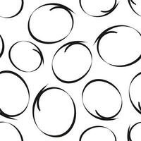 Hand drawn scribble circles seamless pattern background. Business flat vector illustration. Circles sign symbol pattern.