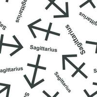 Sagittarius zodiac sign seamless pattern background. Business flat vector illustration. Sagittarius astrology sign symbol pattern.