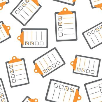 To do list seamless pattern background. Business flat vector illustration. Checklist, task list symbol pattern.