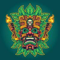 hawaiano tiki tropical logo ilustración vector