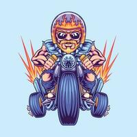 gangster riding motocycle illustration vector