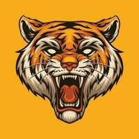 tiger head sport logo mascot illustration vector