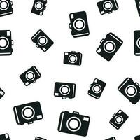 Camera seamless pattern background. Business flat vector illustration. Photocamera symbol pattern.