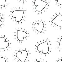 Hand drawn hearts seamless pattern background. Business flat vector illustration. Love sign symbol pattern.