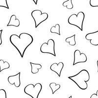 Hand drawn hearts seamless pattern background. Business flat vector illustration. Love sign symbol pattern.