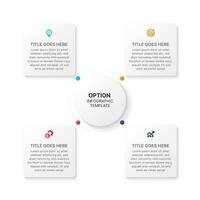 Four Steps Options, SWOT Analysis, Quarterly Timeline Infographic Template Design vector