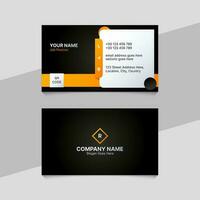 Black and Yellow Unique Business Card Design Templat vector