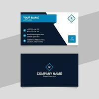 Blue Corporate Professional Business Card Template Design with QR Code vector