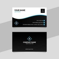 Blue and White Professional Business Card Template Design with QR Code vector