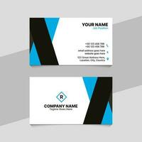 Blue and White Professional Business Card Template Design with QR Code vector