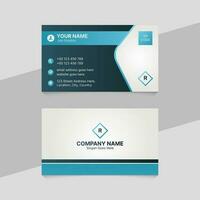 Blue Corporate Professional Business Card Template Design with QR Code vector