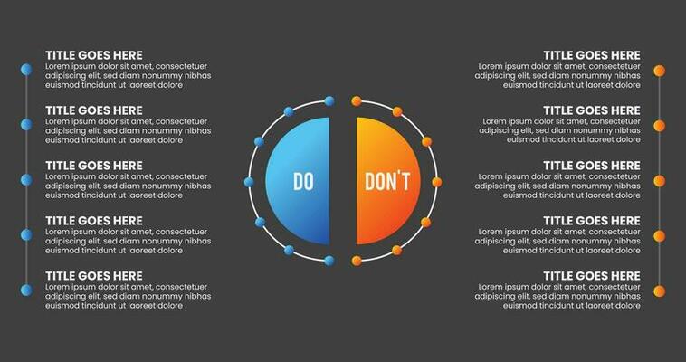 Process Workflow, Do and Don't, Comparison Chart Infographic Template Design