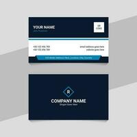 Blue Corporate Professional Business Card Template Design with QR Code vector