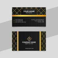 Golden Black Business Card Template Design with Unique Layout vector