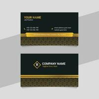 Golden Black Business Card Template Design with Unique Layout vector