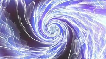 Blue and white swirl with a lightening effect. 2D rendering abstract pattern video