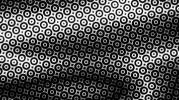 Halftone ring in black and white color gradient background. 2D computer rendering video