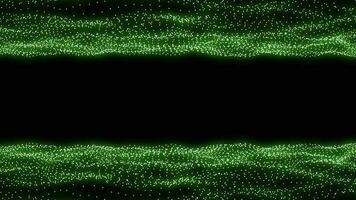 Move forward reflection of green visual dot grid technology, futuristic, cyber background. 2D computer rendering motion graphic video