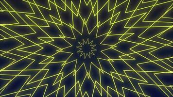 Repeated yellow multipoint star shape looping animation background. 2D computer rendering video
