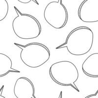 Hand drawn speech bubble icon seamless pattern background. Business flat vector illustration. Speech bubble sign symbol pattern.