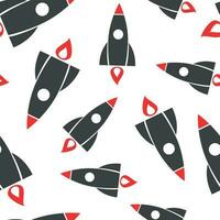 Rocket seamless pattern background. Business flat vector illustration. Startup launch concept sign symbol pattern.