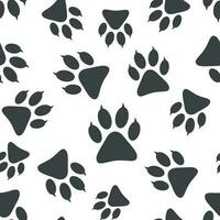 Paw print icon seamless pattern background. Business flat vector illustration. Dog, cat, bear paw sign symbol pattern.