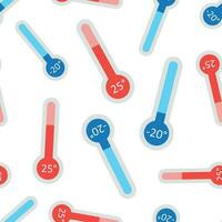 Celsius y Fahrenheit termómetro icono sin costura modelo antecedentes. negocio plano vector ilustración. objetivo firmar símbolo modelo.