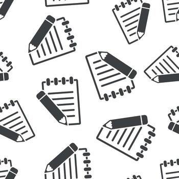Document with pencil seamless pattern background. Business flat vector illustration. Document concept sign symbol pattern.
