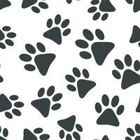 Paw print icon seamless pattern background. Business flat vector illustration. Dog, cat, bear paw sign symbol pattern.