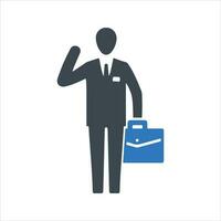Businessman, officer icon,  vector and glyph