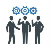 Business expert team, support team icon, Teamwork management icon, vector and glyph