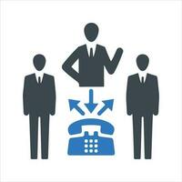 Conference Call Icon. Teamwork communication Icon, vector and glyph