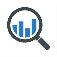 Bar Chart Analysis Icon. Marketing Research Icon, vector and glyph