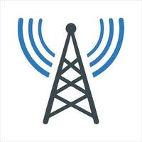 Transmitter antenna signal icon. Vector and glyph